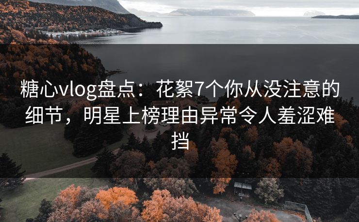 糖心vlog盘点:花絮7个你从没注意的细节,明星上榜理由异常令人羞涩难挡 糖心vlog盘点:花絮7个你从没注意的细节,明星上榜理由异常令人羞涩难挡