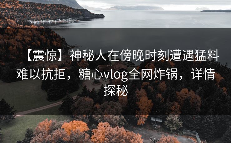 【震惊】神秘人在傍晚时刻遭遇猛料难以抗拒,糖心vlog全网炸锅,详情探秘 【震惊】神秘人在傍晚时刻遭遇猛料难以抗拒,糖心vlog全网炸锅,详情探秘